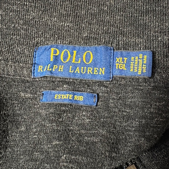 Polo Ralph Lauren 1/4 Zip. Black Long Sleeve Sweater. Estate Rib Style. - Picture 5 of 13